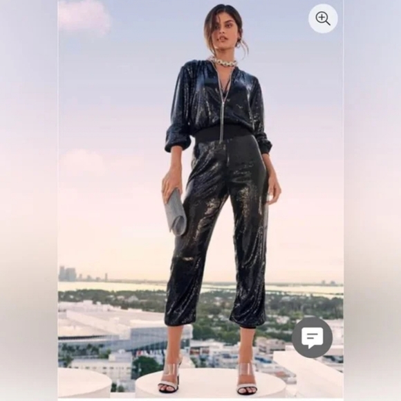 Sequin Jogger Jumpsuit 'NWOT' LG - Picture 1 of 15
